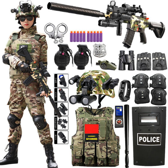 
Children's helmet Veyron action delta suit toy gun boy clothes camouflage special forces small police equipment