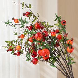 Artificial Pomegranate Fruit Decorative Ornaments for Living Room, Dining Table, Entrance Hall, Persimmon Fruit, Artificial Flower Branches, Auspicious Flower Arrangement Props