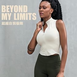 European and American Fitness Influencers' Slim-Fit Sleeveless Running and Gym Tops, Yoga Vests, Zip-Up Vests, and Fitness T-Shirts