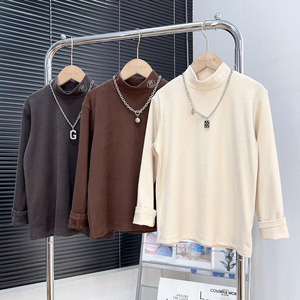 
Broken code clear boys' bottoming shirt 2025 autumn and winter style medium and large children's versatile long-sleeved T-shirt Korean version for children