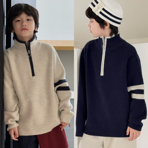 
G+ children's clothing children's half-zip sweater autumn new medium and large children's pullover boys and girls knitted sweater 528065