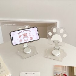 Cute Cat Paw Phone Stand, Rotatable and Foldable, Multifunctional Desktop Phone and Tablet Stand, Perfect for Watching Shows