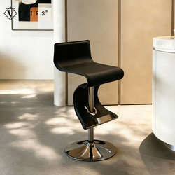Italian Minimalist High Stool Hotel Front Desk Leather Reception Chair Bar Counter Swivel Bar Chair Home Bar Chair