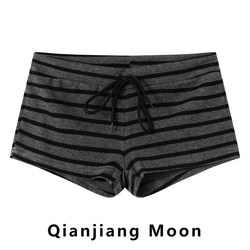 Korean Retro Striped Low-Waist Knitted Shorts for Women, New Summer Style, Hot Girl Drawstring Elastic Waist Outer Wear Leggings