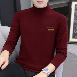 
Trendy German velvet grinding warm half-high neck lingerie T-shirt for men's autumn and winter large size double-sided velvet inner base top