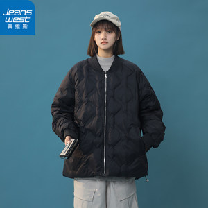 [Jinweis] Cotton Clothes Winter Baseball Collar Solid Color Graphene Cotton Clothes Men and Women Couples Simple Trendy Cotton Jacket
