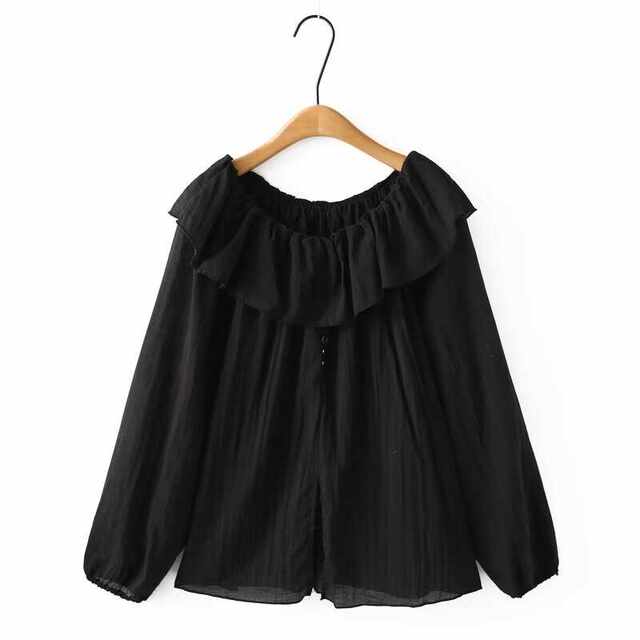 Early autumn top for women large size 2024 new fat mm fashionable slim one-length neck loose long sleeve shirt