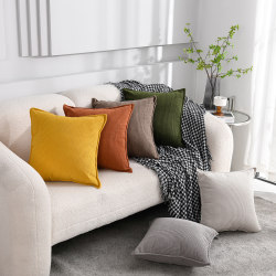 Corduroy Pillowcase Solid Color Sofa Cushion Nordic Light Luxury Living Room Cushion Headboard Backrest Square Pillowcase Throw Pillow