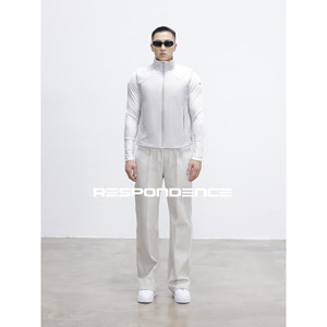 
RESPONDENCE cotton stand collar slim sports vest men's style sleeveless vest casual jacket worn outside and inside