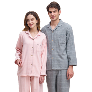 
Little nurse pajamas men and women autumn and winter long-sleeved thickened cotton velvet plaid cardigan loose home clothes set