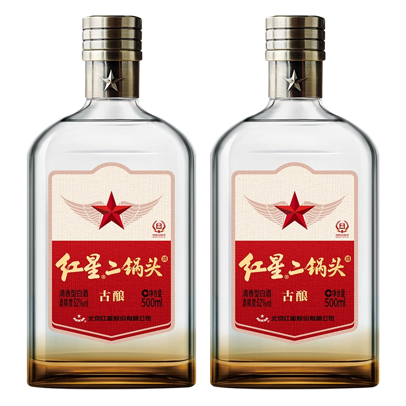 【再値下げしました！】【中国北京地酒古酒完全版】清香型红星二锅头典藏品 北京红星二锅头清香型白酒红星内部品鉴52度500ml*6瓶装【价格