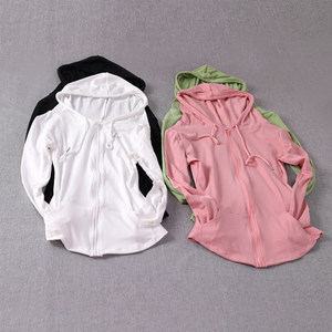 Sports jacket Female sunscreen, dry, dry body, thin hat, running training yoga long -sleeved cardigan fitness suit