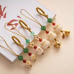 Bodhi Lucky Cat Keychain Small Pendant Car Key Decoration Phone Chain 2026 New Model for Men and Women Exquisite and Delicate