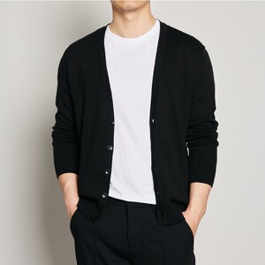 
Momax men's spring and autumn thin V-neck cardigan men's casual trendy cardigan solid color sweater jacket men