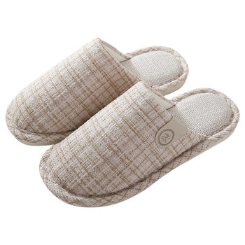 Four Seasons Spring and Autumn Cloth Slippers Cotton and Linen Sweat-absorbent and Non-Stinky Postpartum Warm Cotton Slippers Women's Anti-Slip Couple Home Summer