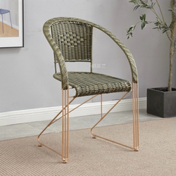 Rebar Rattan Woven Bouncy Chair Single-Person Office Home Balcony Indoor Computer Chair Mahjong Chair Leisure Backrest Chair