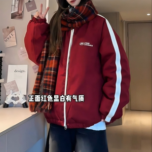 
Sanqi-Winter new thickened reversible cotton jacket for men, loose and versatile, casual cotton top for couples