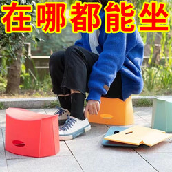 Folding Chair Portable Plastic Mini Chair Outdoor Essential Folding Stool for Travel Camping Train Trips
