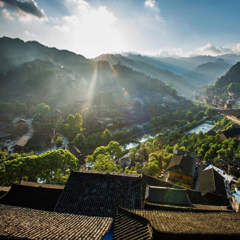 贵州黔东南西江千户苗寨一日游贵阳周边跟团游登观景台苗寨吊脚楼