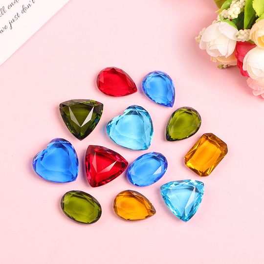 100 Piedras Preciosas Acrílicas De Colores Para Niños – 8 Formas Surtidas, Ideales Para Búsqueda Del Tesoro, Decoración Y Manualidades (17-24 Mm)