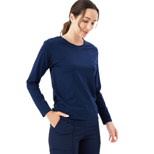 Anno T -shirt sweater men and women Korean version of pure color round neck long -sleeved bottoming shirt slimming simple top home clothes