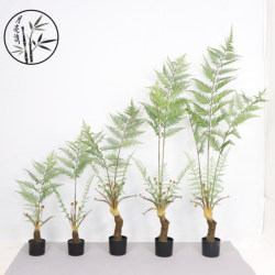 High-End Golden Monkey Fern Artificial Green Plant Potted Indoor Monkey Head Fern Office Desktop Decoration Wabi-Sabi Style Fake Plant