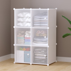 Simple Storage Cabinet, Household Storage Cabinet for Clothes, Toys, Snacks, and Miscellaneous Items, Multi-Layer Plastic Wardrobe