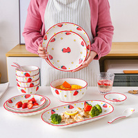 Japanese-Style Cute Girl Heart Dish Set | Creative Couple Tableware Set