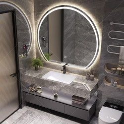 Slate Ceramic Basin Glossy Bathroom Cabinet Set Modern Minimalist Washbasin Toilet Sink Cabinet Set