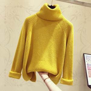 
Fashionable 2020 Turtleneck Sweater Women's Autumn and Winter Thickened Warm Korean Style Loose Pullover Long Sleeve Internet Celebrity Bottoming Sweater