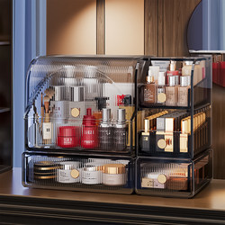 Cosmetics Storage Box, Desktop High-End Dressing Table, Skin Care Product Storage Rack, Dust-Proof Makeup Brush and Mask Organizer Box