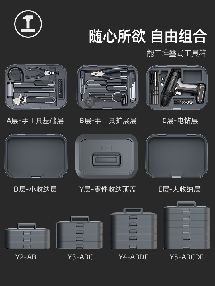 Skilled Worker Nenggong Single-Layer Toolbox - 11-20 Piece Set