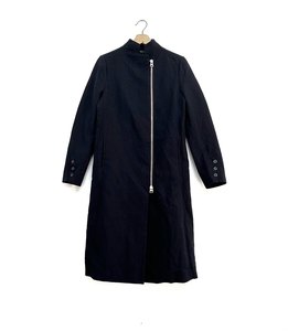 
Sundi Discount Women's Clothing Retro Fashion Textured Diagonal Zipper Stand Collar Windbreaker Long Jacket