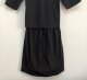 Sandy discount women's clothing, solid color, literary and 7-quarter sleeve waist-hugging dress, half-open plaid round neck drawstring full cotton skirt