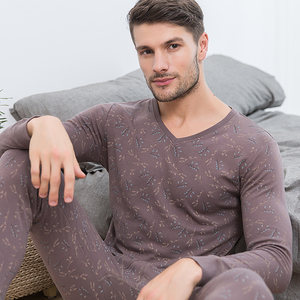 Top 内 Bottom bottoming warm underwear men's set pure cotton autumn clothes autumn pants men's thin all -cotton sweater wiring pants