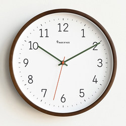 Mjk Simple Solid Wood Clock Wall Clock Living Room 2025 New Model Home Wall Clock Silent Clock Wall-Mounted Quartz Clock
