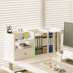 Desk Storage Rack, Desktop File Storage Cabinet, Office Workstation Storage Organizer, Mini Bookshelf