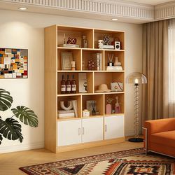 Bookshelf, Living Room Integrated Wall-Mounted Display Cabinet, Storage Cabinet, Home Entryway Cabinet, Floor-Standing Storage Cabinet, Dust-Proof Bookcase