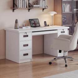 Home Office Desk, Simple Modern Computer Desk, Light Luxury and High-End Feel, Bedroom Adult Desk with Drawer