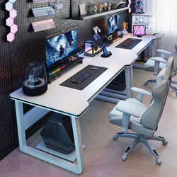 Double Computer Desk Side by Side Against the Wall, Couple's Gaming Desk, Long Table, Office Desk, Work Desk, Simple Modern Study Desk