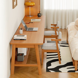 Small Apartment Long Wall-Mounted Desk, Double-Person Home Study Writing Desk, Bedroom Computer Desk, Rectangular Work Table