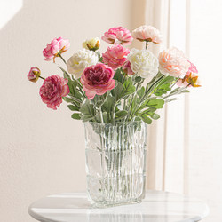 Simulated flower dew lotus fake flower arrangement bouquet living room dining table decoration floral ornament peony flowers