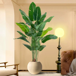 Large Living Room Artificial Green Plants, High-End Light Luxury Bird of Paradise Indoor High-Quality Simulated Plants, Decorative Fake Trees and Flowers