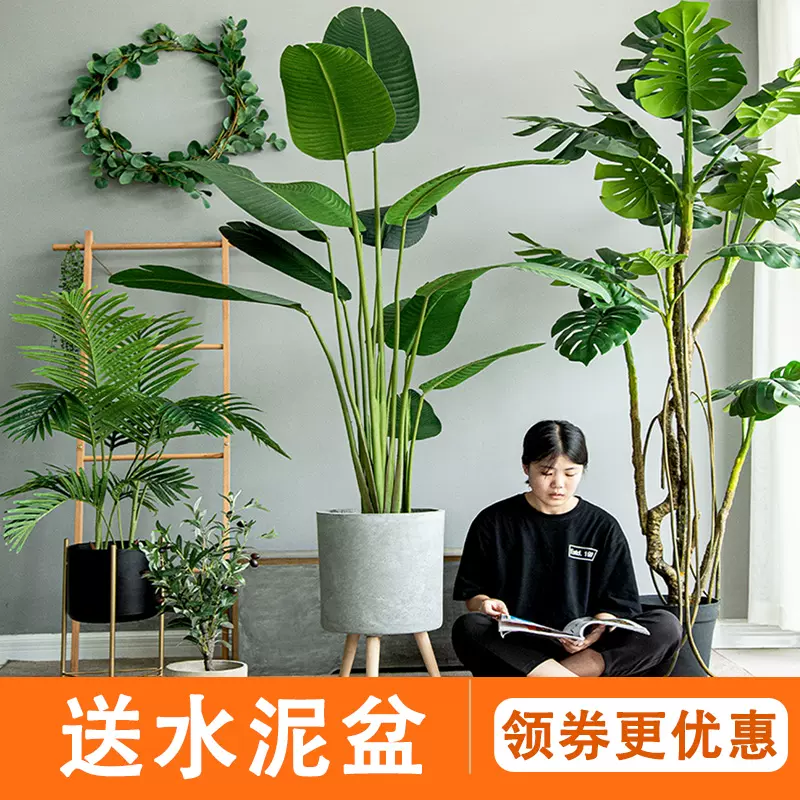 北欧大型仿真植物假树绿植盆栽摆件旅人蕉室内落地橱窗装饰