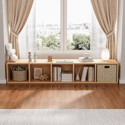 Balcony Bay Window Storage Cabinet Floor-Standing Single-Layer Low Cabinet Bookshelf Home Bookcase Storage Rack Cabinet Storage Cabinet Grid Cabinet