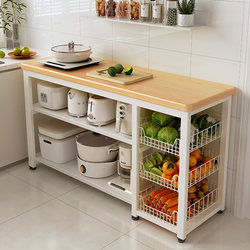 Kitchen Storage Rack, Multi-Functional Vegetable Basket, Cutting Board Workbench, Microwave Oven, Cookware Storage Rack, Side Cabinet, Multi-Layer Table