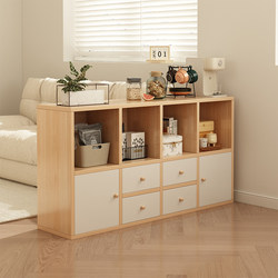 Sofa Side Cabinet, Living Room Partition Storage Low Cabinet, Grid Cabinet, Floor Cabinet, Storage Cabinet, Integrated Wall-Mounted Bay Window Bookshelf