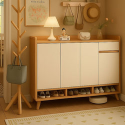 Shoe Cabinet for Home Entrance, Integrated Wall-Mounted Storage Cabinet, 2025 New Popular Model, High-End Indoor Solid Wood Shoe Rack