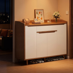 Entryway Shoe Cabinet for Home Use, Indoor Foyer Cabinet, Storage Cabinet Integrated Against the Wall, 2025 New Model Solid Wood Shoe Rack