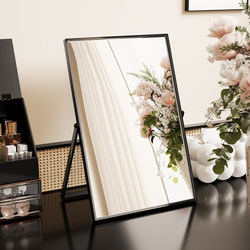 Rotating Makeup Mirror for Student Dormitory Desktop, ins Style Wrought Iron Dressing Mirror for Home Bedroom Dressing Table